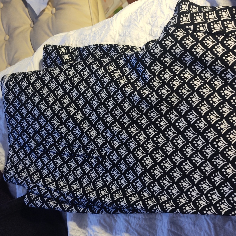 Chico's size 2 pull on ankle pants. Black & white.  28" inseam. Like new.